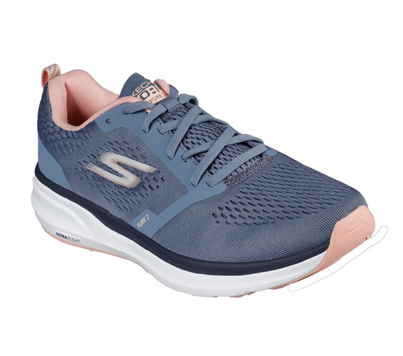 Skechers Gorun Pure 2 - Womens Running Shoes Blue/Coral [AU-YB8544]